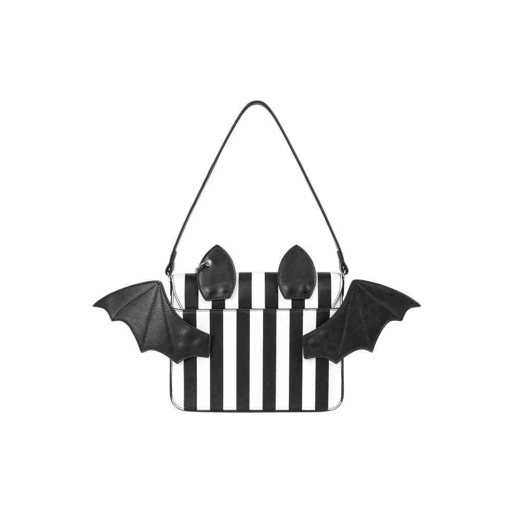 Banned - Catacomb Bat Handbag - White/Black